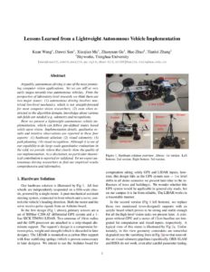 Lessons learned from a lightweight autonomous vehicle implementation